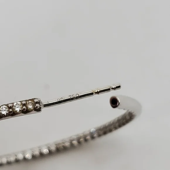 Roberto Coin 18k Large Diamond Inside Out Hoop Earrings - Picture 12 of 15